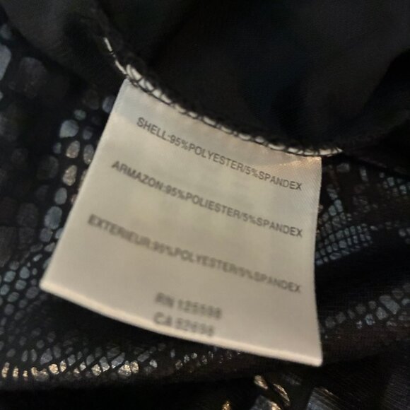 Ellen Tracy Womens Size L Black Metallic Snakeskin Pencil Skirt Stretch Pull On - Picture 6 of 6